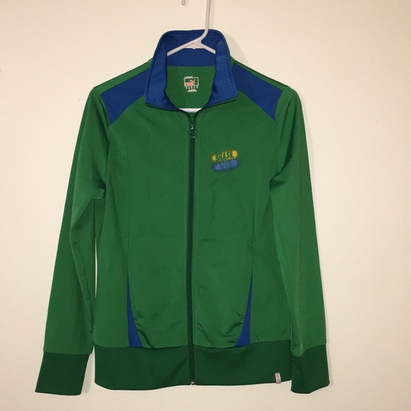 Puma Jackets & Blazers - Puma green and blue unlined track jacket